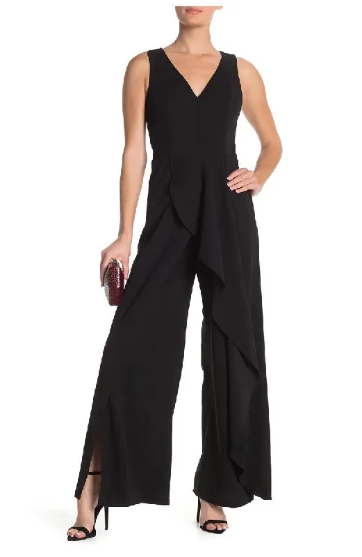 Marina Long Formal Sleeveless Ruffled Jumpsuit