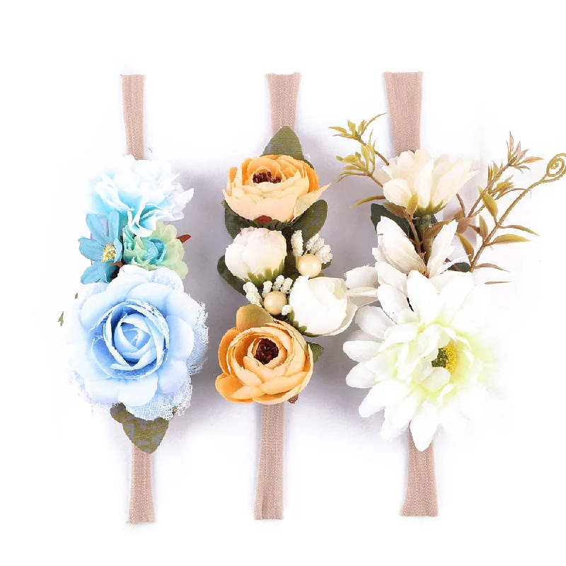 Flower Headband | Baby Headdress Photo Headband Headband Child Camellia Wreath Seaside Holiday Simulation Flower Hair Band