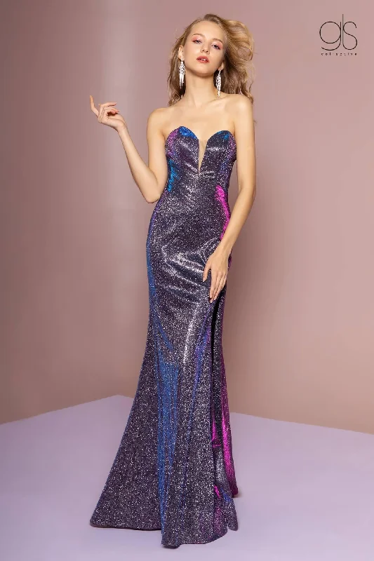 Prom Long Metallic Formal Homecoming Gown