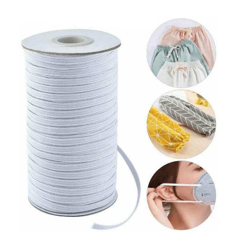 Flat Corded Elastic and Stretch Dress Making Sewing 0.3Cm/0.4Cm/0.5Cm/0.6Cm