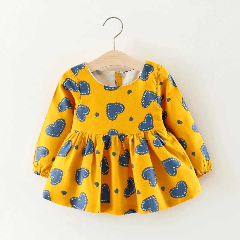 Children'S Wear on Behalf of 2021 Autumn, Foreign Trade Girls, Cotton Long Sleeved Dress, Infant Cartoon Princess Skirt