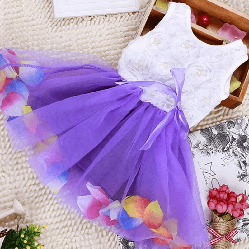 Children'S Wear, Children'S Color, Hem, Small Petal Dress, Princess Girl Skirt