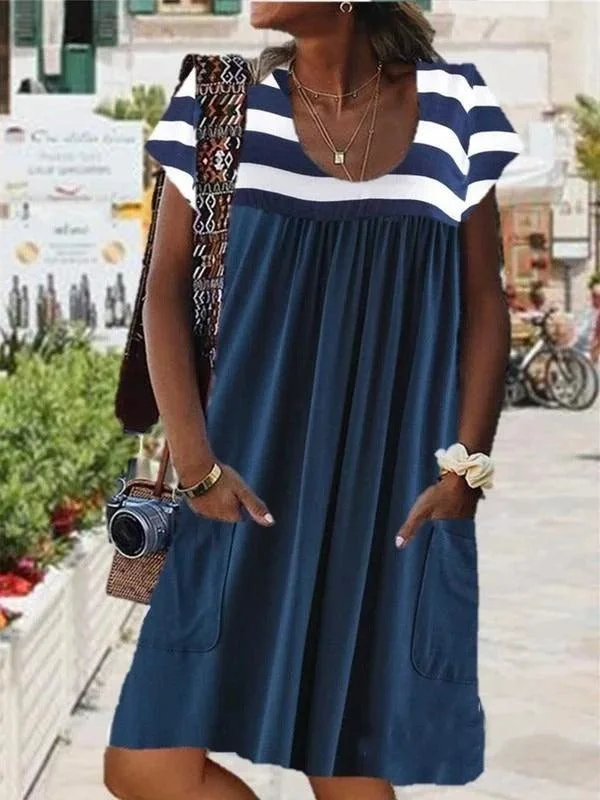 Striped short sleeve dress