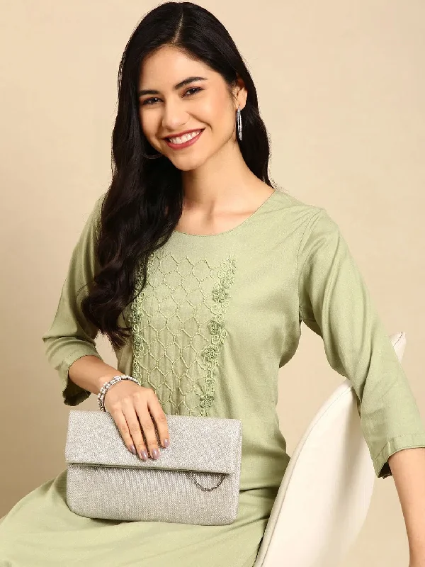 Women's Green Solid Kurta Set-SKC-3307-Green