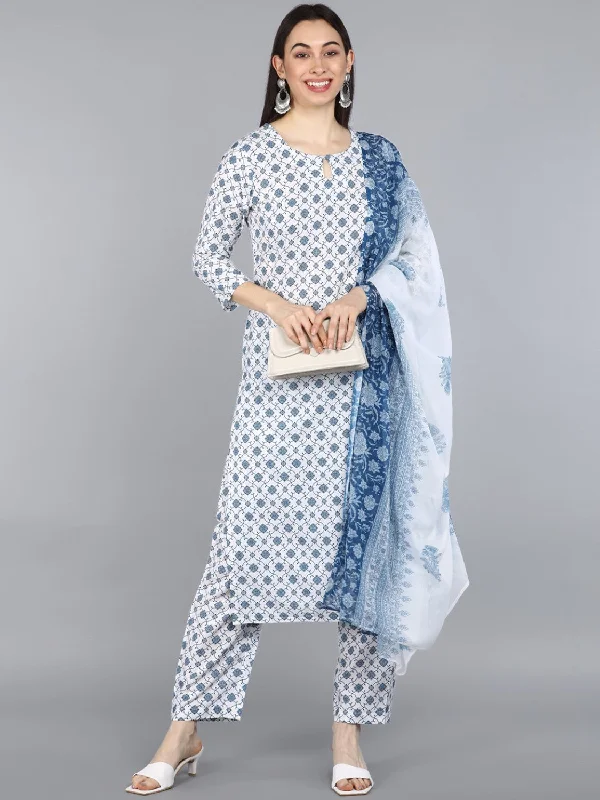 Ahika Polyester Printed Kurta Pant With Dupatta-PKSKD1152A_XS