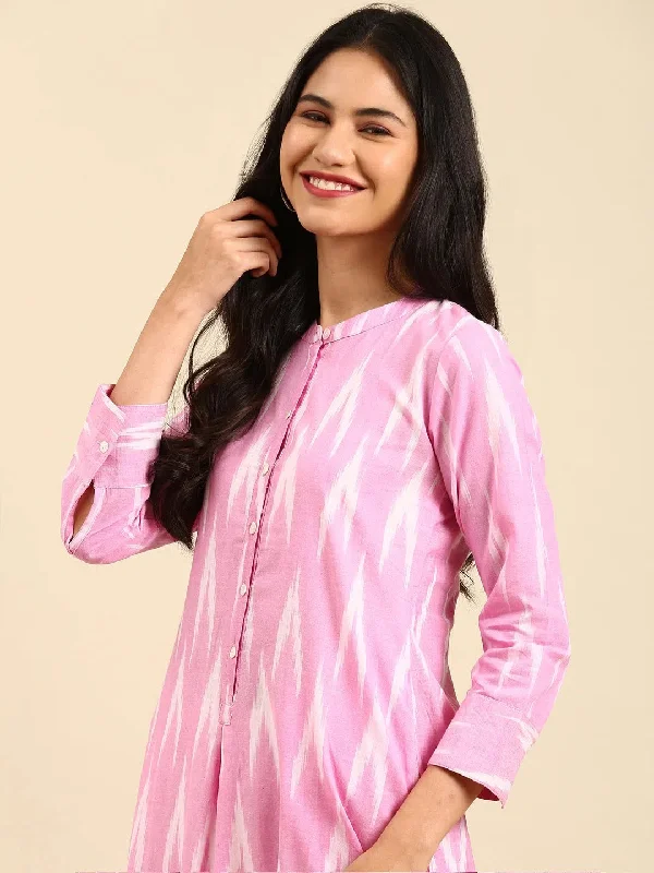 Women's Pink Solid Kurta Set-ON-591-Pink