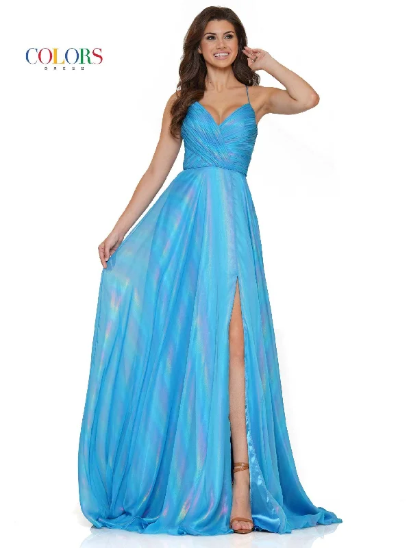 Colors 2765 Colors Long Spaghetti Strap Sexy Prom Dress