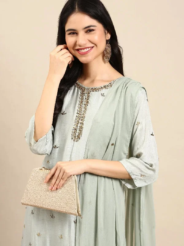 Women's Sea Green Solid Kurta Set-SP-23022-Seagreen