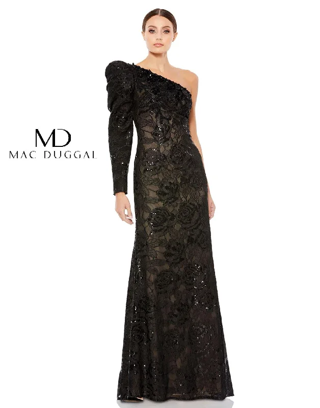 Mac Duggal 12444 Long Formal Floral Lace Dress