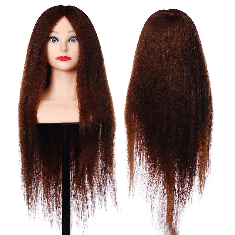 26'' 90% Real Human Hair Mannequin Head Hairdressing Training Head Model Salon