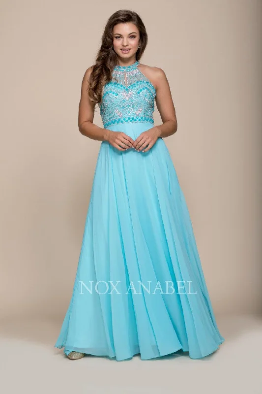 Long Open Back Prom Dress Evening Gown