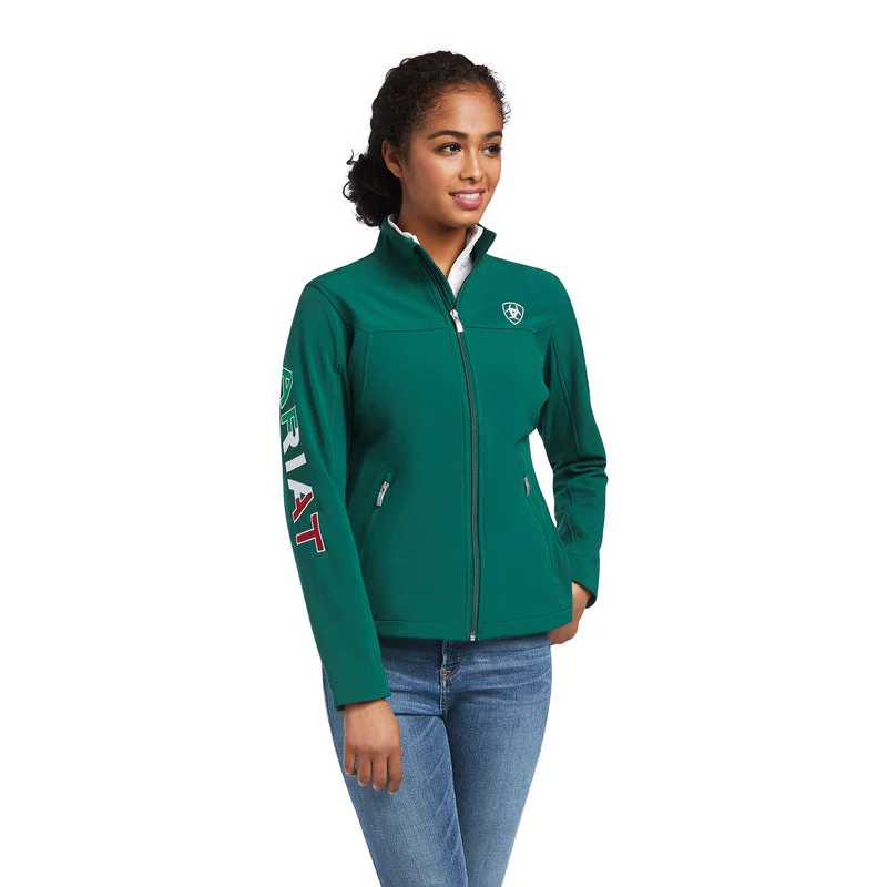 Ariat Women's Classic Team Softshell MEXICO Water Resistant Jacket, Verde