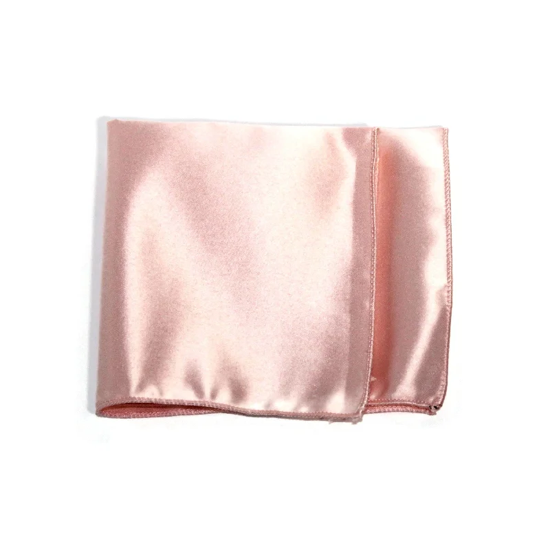 Blush Pink Poly/Satin Pocket Square