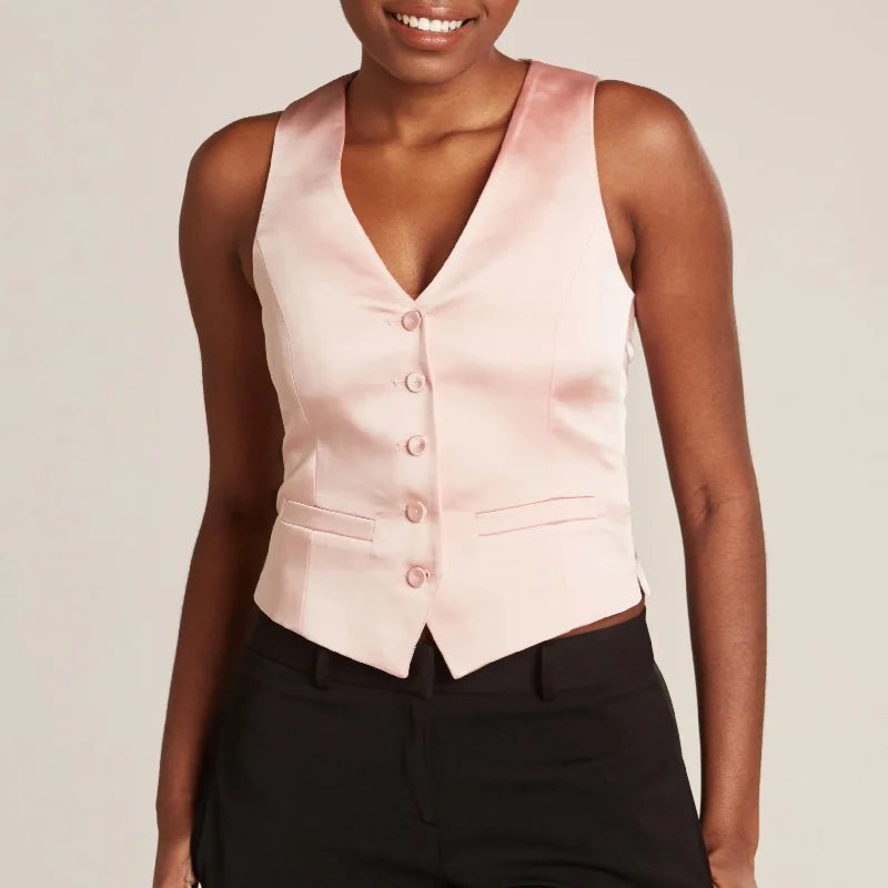 Blush Pink Tuxedo Vest