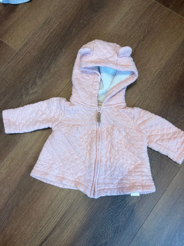 Carters 6 month pink quilted coat with bear ear hood 3-6 Months