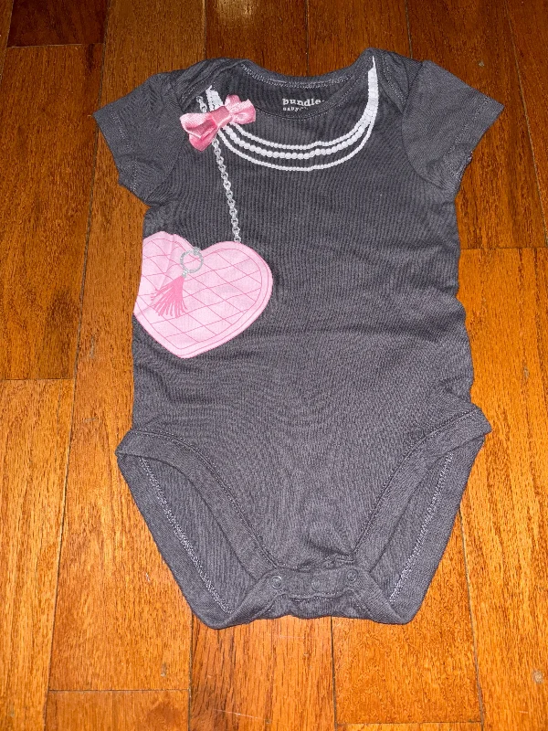 Bundles by childrens place Gray onesie with bow appliqué 12 Months