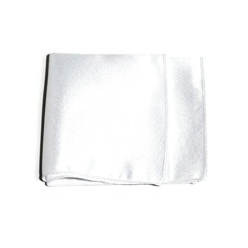 White Poly/Satin Pocket Square