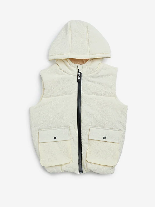 Y&F Kids Off-White Puffer Jacket