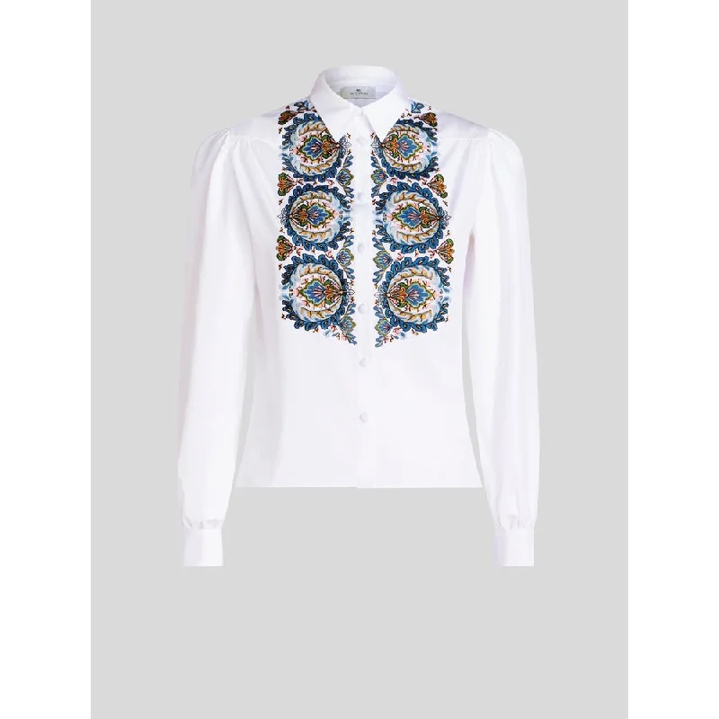 COTTON SHIRT WITH PAISLEY EMBROIDERY