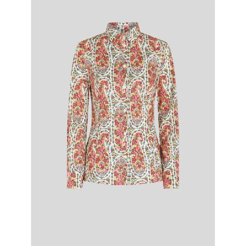 FLORAL PAISLEY WAIST FITTED SHIRT