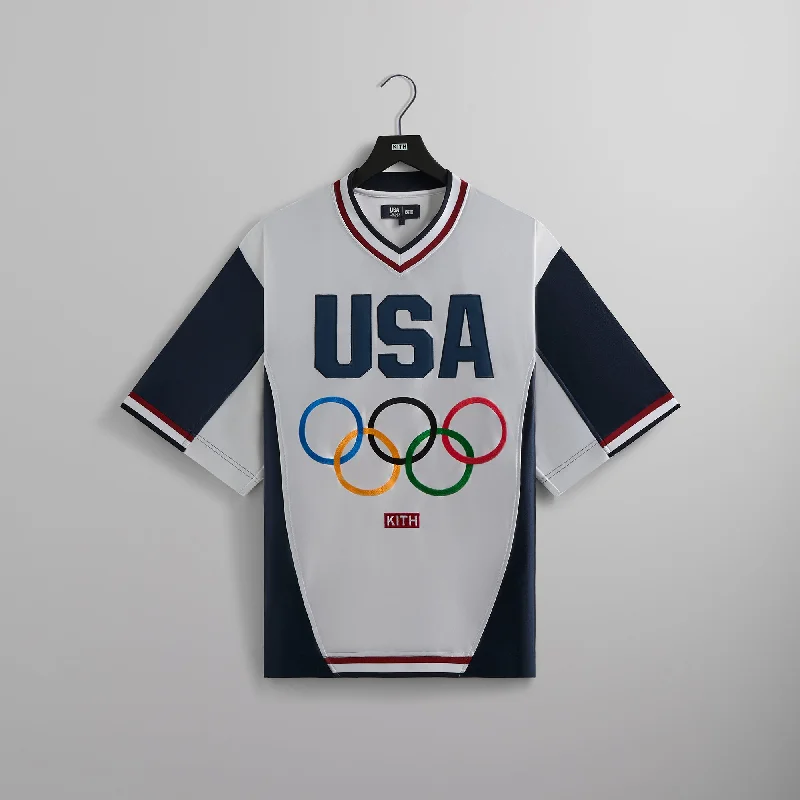 Kith for Team USA Faille Jersey Warmup Shirt - White