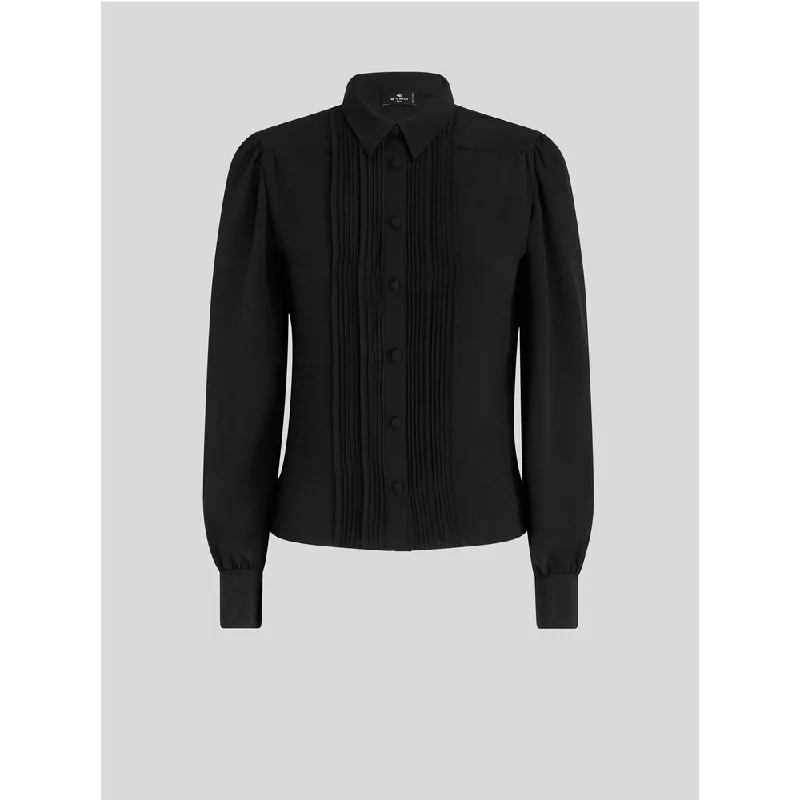 PLEATED SILK SHIRT