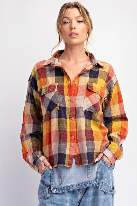 Washed Plaid Shirt