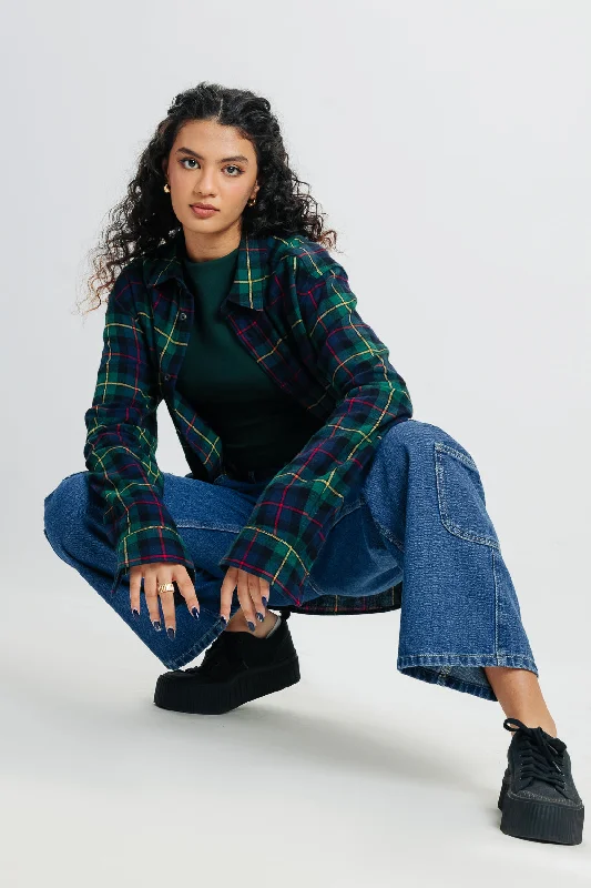 Dark Green Plaid Shirt