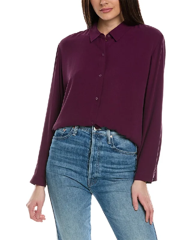 EILEEN FISHER Classic Collar Easy Silk Shirt