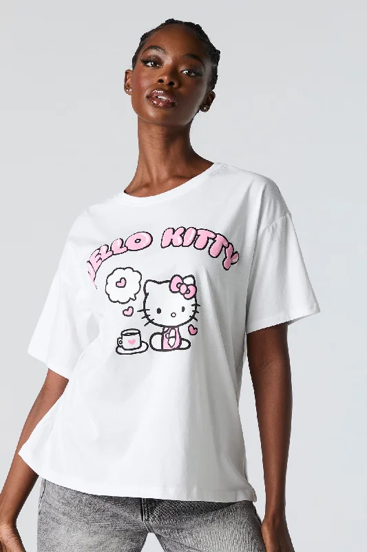 Hello Kitty Graphic White Boyfriend T-Shirt