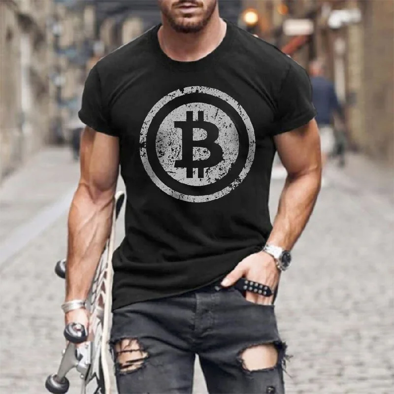 Bitcoin print casual T-shirt