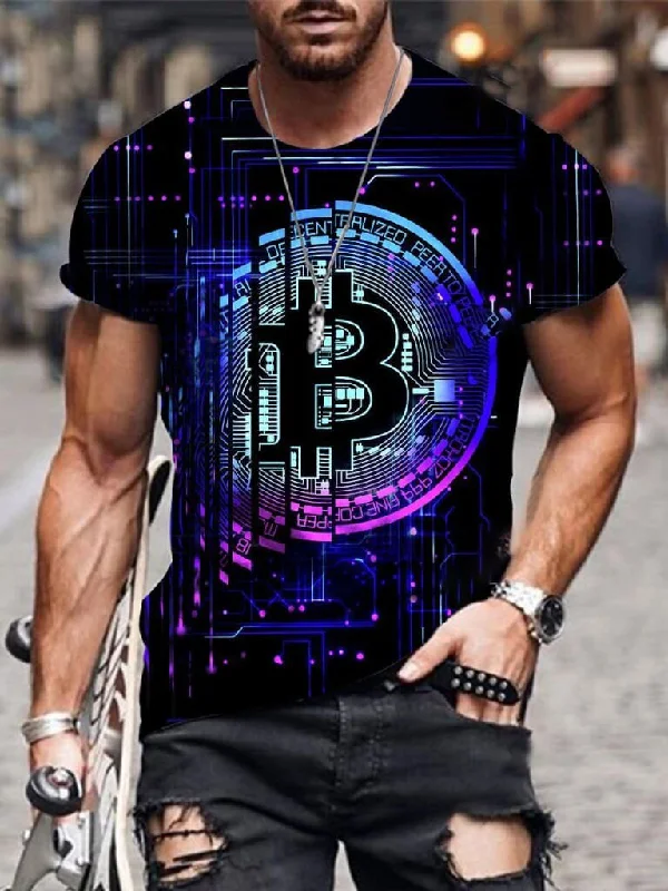 Designer Art Bitcoin Print T-shirt