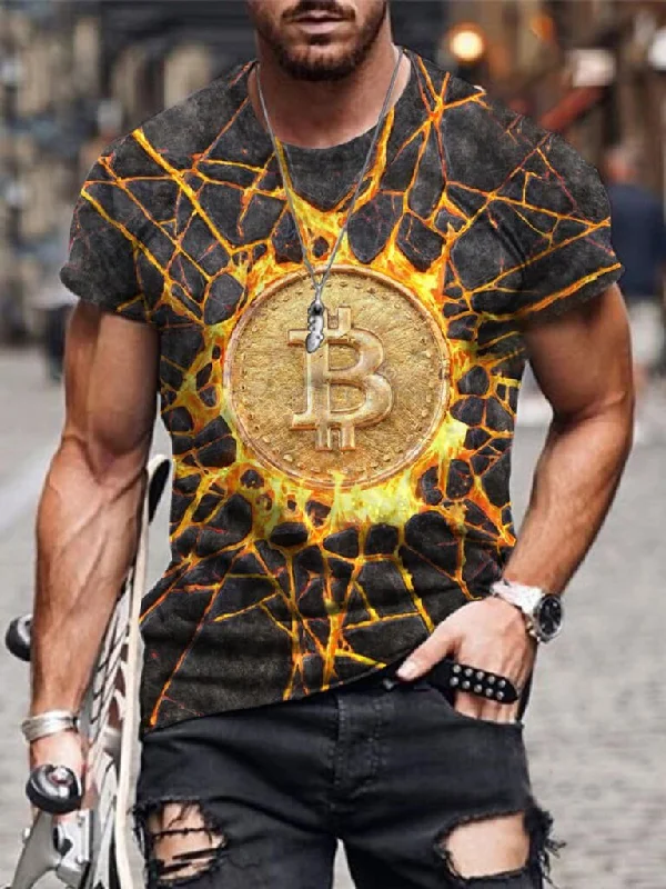 Fashion Trend Bitcoin Print T-shirt