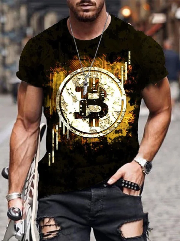 Fashion Trend Bitcoin Print T-shirt