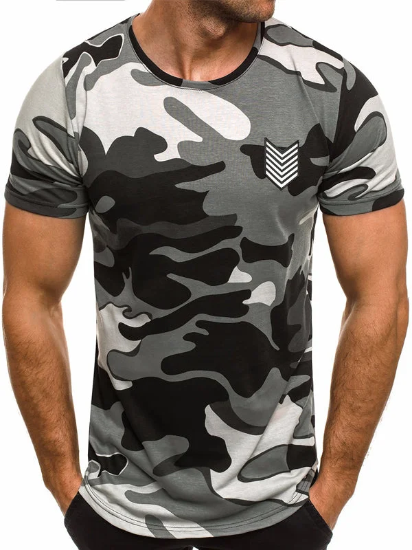 Mens Casual Camouflage Short Sleeve T-Shirt