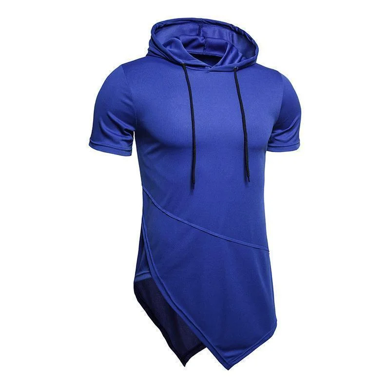 Men's Casual Hooded Pullover Short-sleeved T-shirt