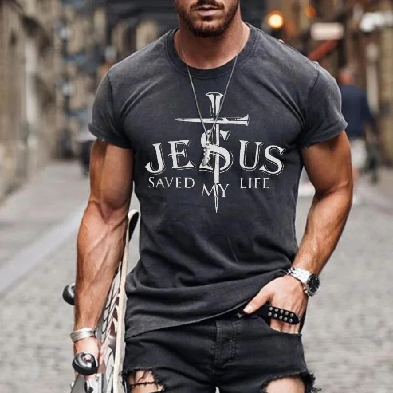 Men's Fashion Casual Jesus Cross T-shirt