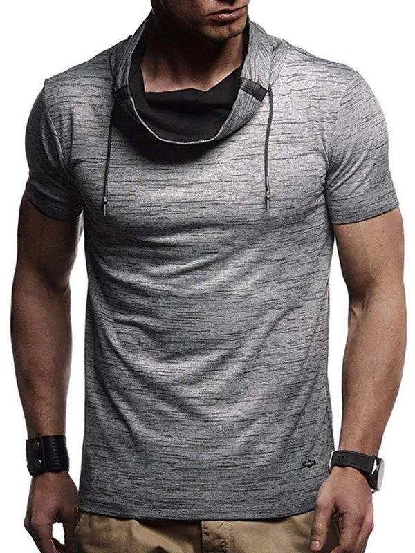 Mens Fashion Casual Stitching Contrast Short Sleeve T-Shirt