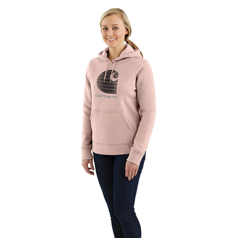 105636 - Carhartt Women's Relaxed Fit Midweight Crewneck Block Logo Sleeve Graphic Sweatshirt