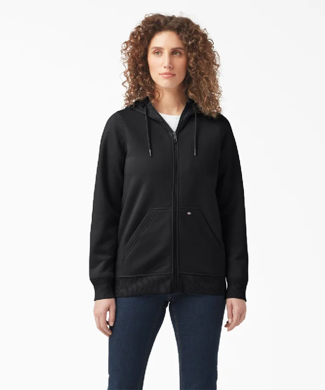 Dickies Women's Heavyweight Full-Zip Fleece Hoodie - Black