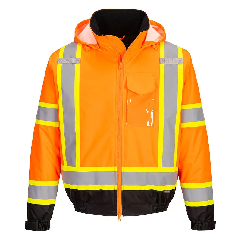 Hi-Vis X Back Contrast Tape Winter Bomber Jacket - Classic Fit