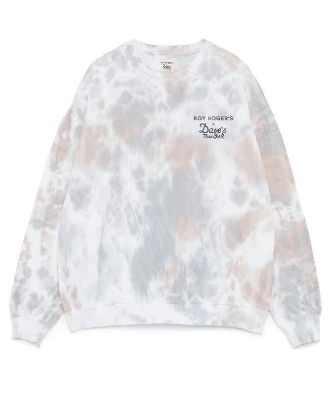 Roy Roger’s X Dave’s New York Collab Crew Neck Sweatshirt - Grey Tie Dye