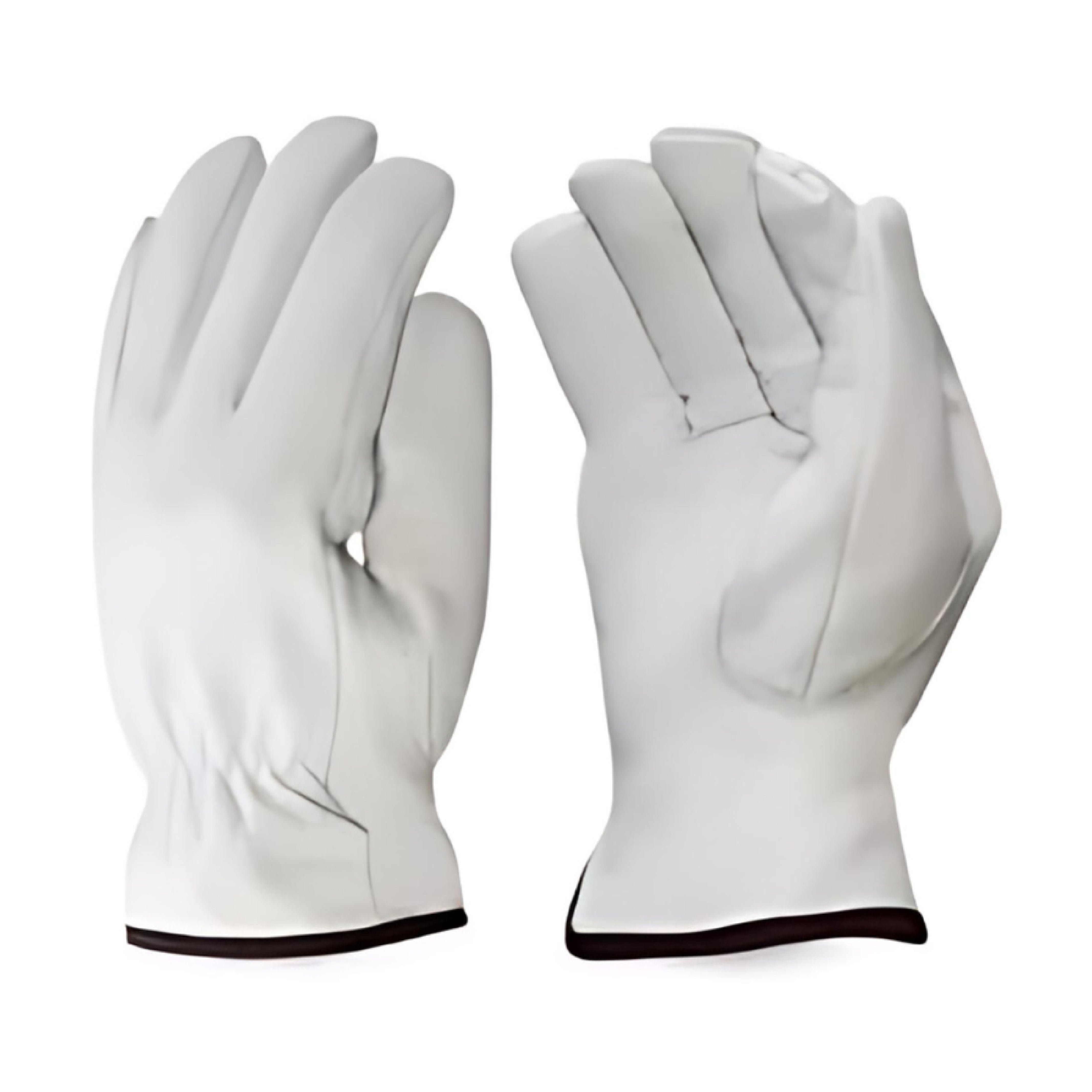 Unlined White Goat Leather Drivers Gloves