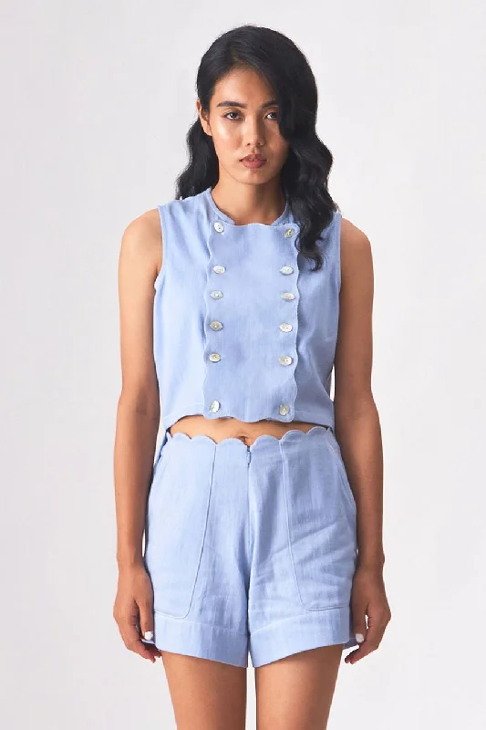 YUSRA - Khadi Denim Blue Top