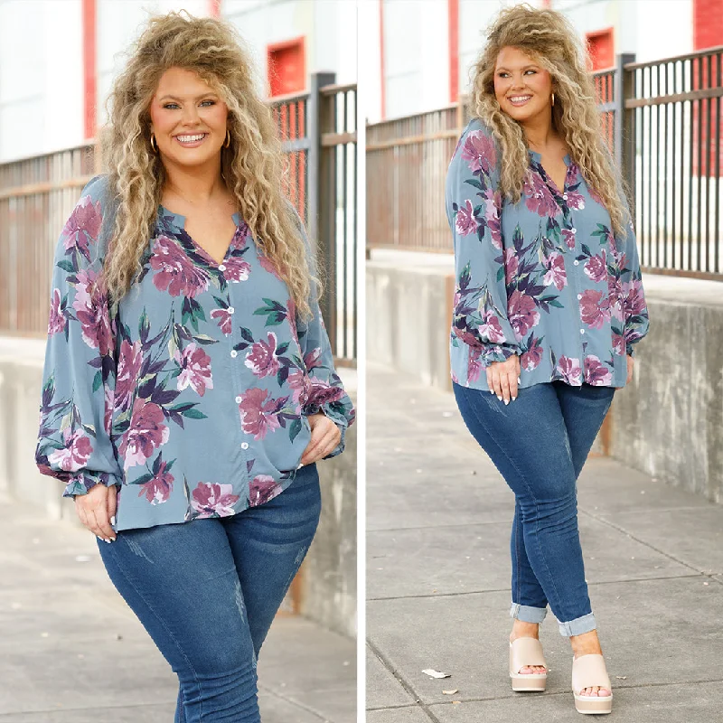 Laid Back Princess Top, Denim Lavender