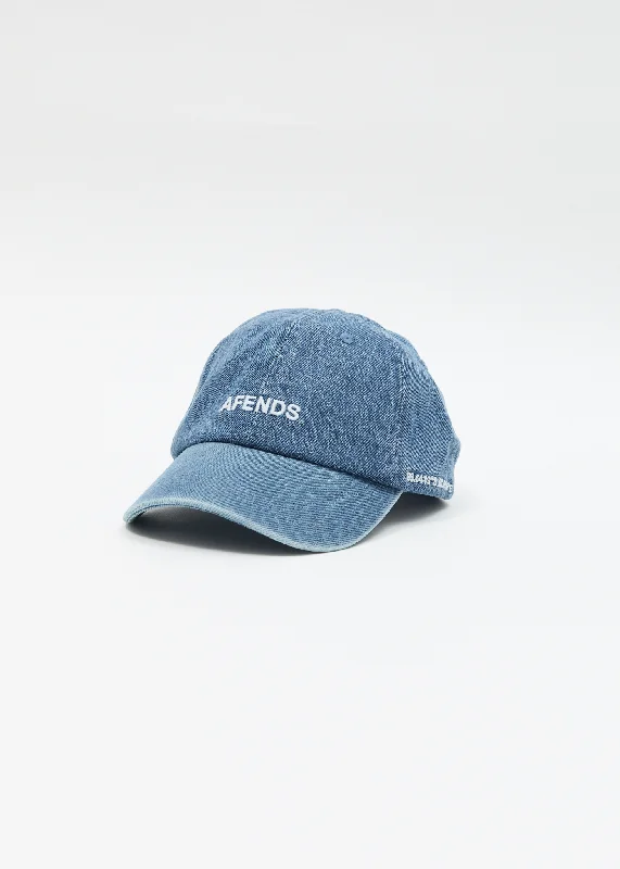 AFENDS Womens Studio - Denim Panelled Cap - Worn Blue