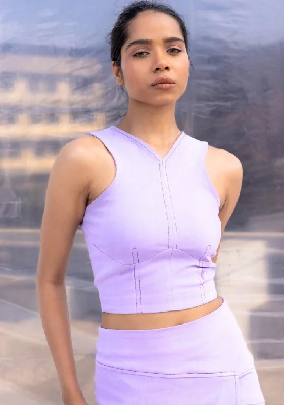 Lilac Denim Armor Top