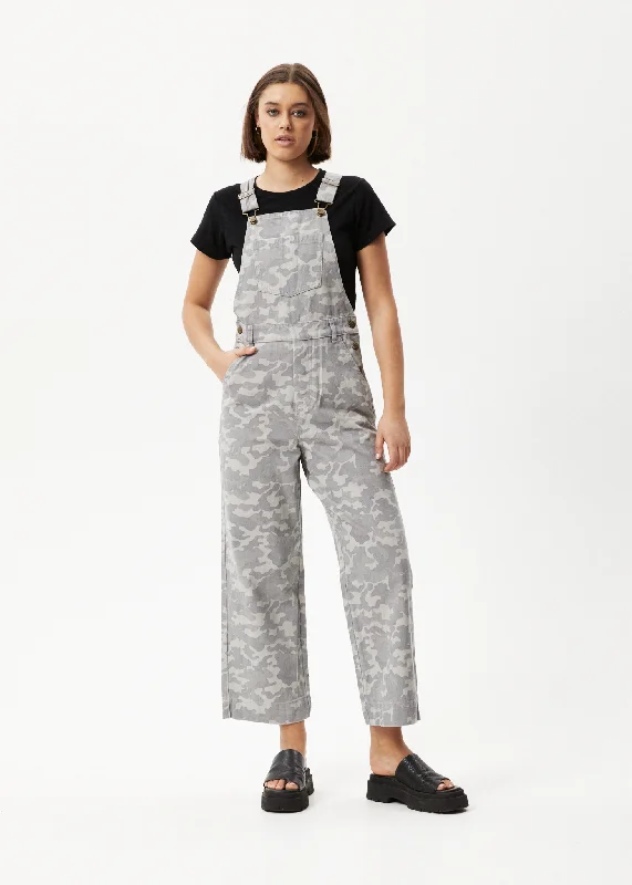 AFENDS Womens Cadet Lucie - Organic Denim Overalls - Camo