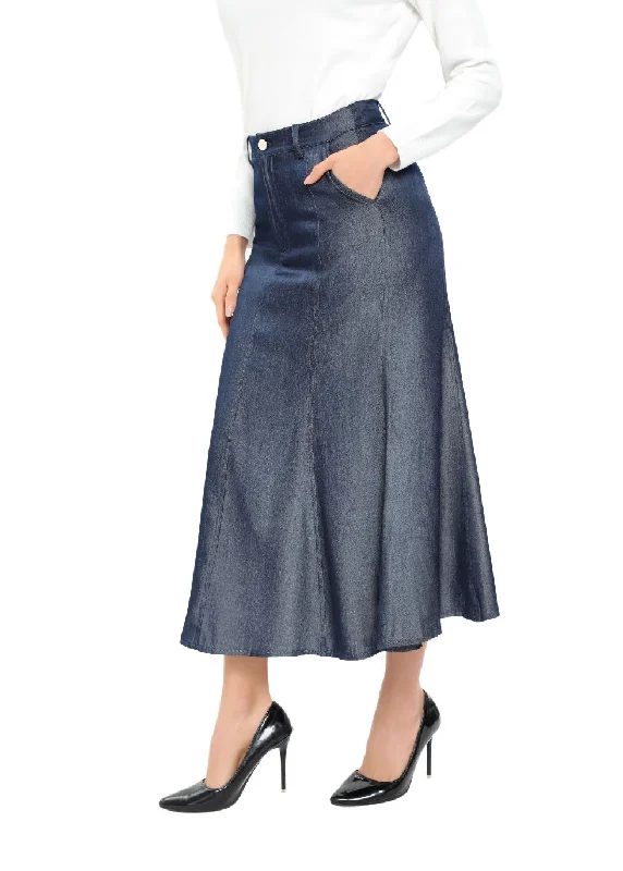 Denim Look Midi Skirt