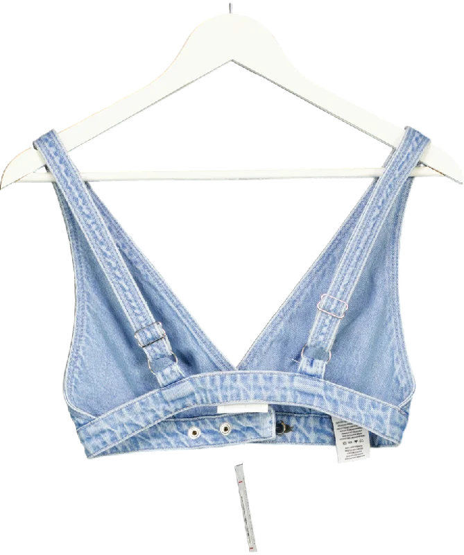 Lovers and Friends Blue Shae Denim Bralette Top UK XS